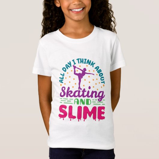 Schaatsen en slijm Schattige kunstschaatser T-shirt (Voorkant)
