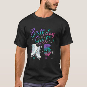 Schaatsen Figuur 5 Jaar Oude 5e Verjaardag Meisje  T-shirt
