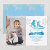Schaatsen Foto Verjaardag Bedankt Card (Voorkant / Achterkant)