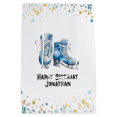 Schaatsen Gift Bag, Hockey Verjaardagsfeest Medium Cadeauzakje (Achterkant)