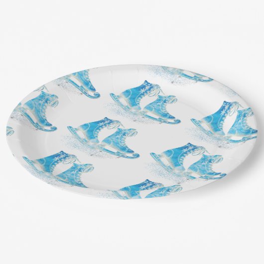 Schaatsen Glitter Verjaardag Papieren Bordje (Gekanteld)