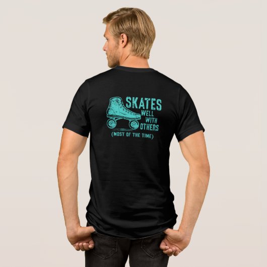 Schaatsen goed met anderen (meestal) - terug Tri-Blend shirt (Achterkant volledig)