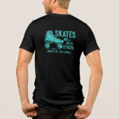 Schaatsen goed met anderen (meestal) - terug Tri-Blend shirt (Achterkant)