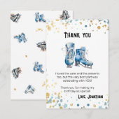 Schaatsen, Hockey Boys Verjaardagsfeest Bedankkaart (Voorkant / Achterkant)