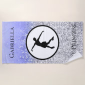 Schaatsen "Ice Princess" Sparkle Strandlaken (Voorkant)