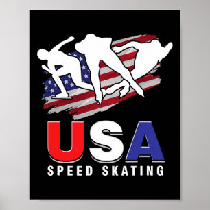 Schaatsen Ijs Schaatssport Schaatsers Snelheid Kun Poster