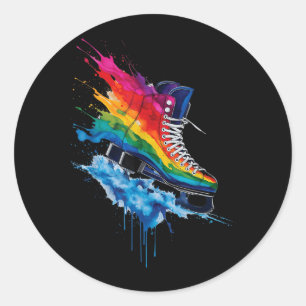 Schaatsen IJshockey Ronde Sticker