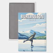 Schaatsen in Burlington Vermont Reizen Magneet (Voorkant / Achterkant)