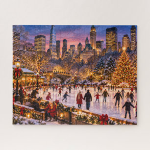 Schaatsen in Central Park met Kerst Legpuzzel