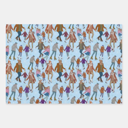 Schaatsen in het park inpakpapier vel (Voorkant)