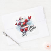 Schaatsen in het Winter Wonderland Vierkante Sticker (Envelop)