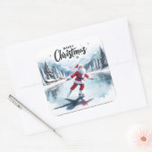 Schaatsen in het Winter Wonderland Vierkante Sticker (Envelop)