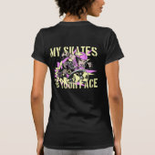Schaatsen in je gezicht! t-shirt (Achterkant)