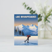Schaatsen in Lake Winnipesaukee Reizen Briefkaart (Staand voorkant)