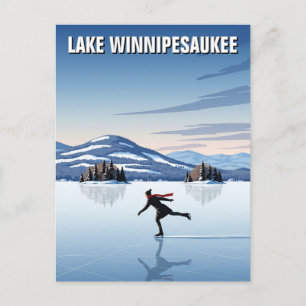 Schaatsen in Lake Winnipesaukee Reizen Briefkaart