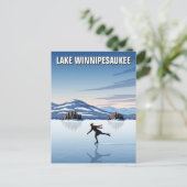 Schaatsen in Lake Winnipesaukee Reizen Briefkaart (Staand voorkant)