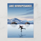 Schaatsen in Lake Winnipesaukee Reizen Briefkaart (Voorkant)