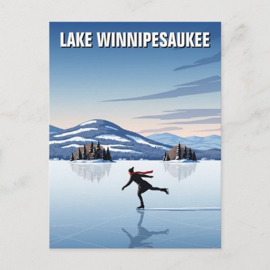 Schaatsen in Lake Winnipesaukee Reizen Briefkaart (Voorkant)