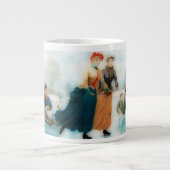Schaatsen in Noorwegen - grappige vintage graphics Grote Koffiekop (Voorkant)