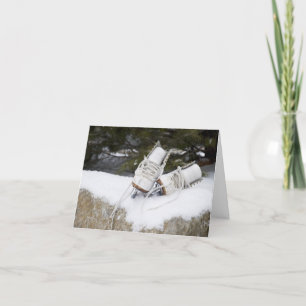 Schaatsen in Sneeuw Feestdagen Kaart