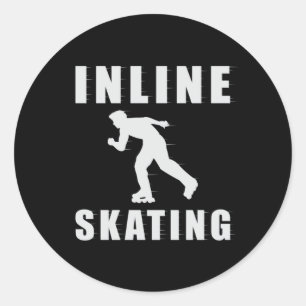 Schaatsen Inline Skater Inliner Funny Gift Ronde Sticker