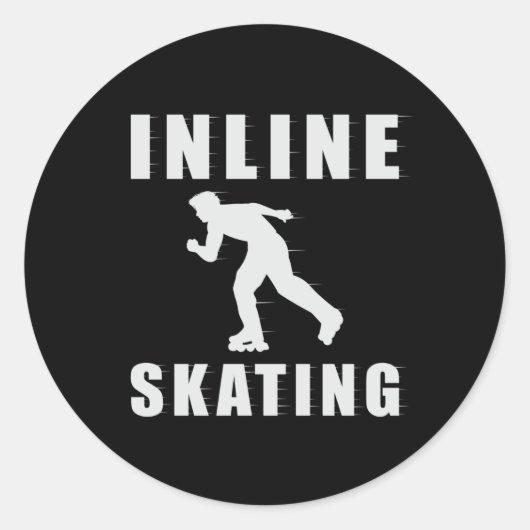 Schaatsen Inline Skater Inliner Funny Gift Ronde Sticker (Voorkant)