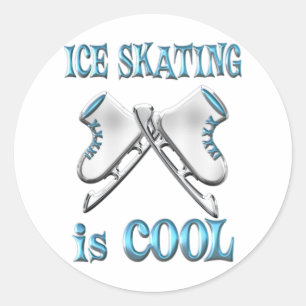 Schaatsen is cool ronde sticker