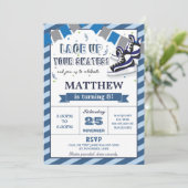 Schaatsen Jongen Verjaardagsfeest Uitnodiging (Staand voorkant)