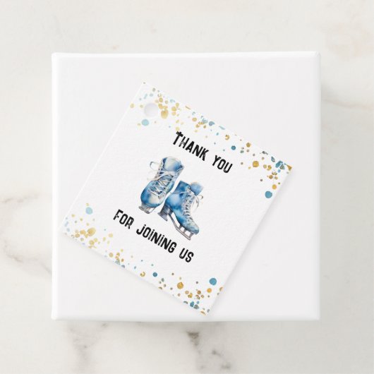 Schaatsen Jongens IJshockey Verjaardagsfeest Bedankjes Labels (In situ)