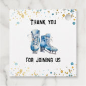 Schaatsen Jongens IJshockey Verjaardagsfeest Bedankjes Labels (Achterkant)