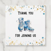 Schaatsen Jongens IJshockey Verjaardagsfeest Bedankjes Labels (Voorkant)