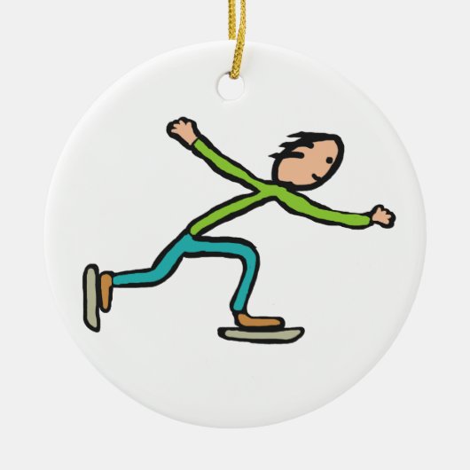 Schaatsen Keramisch Ornament (Voorkant)