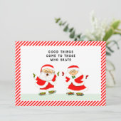 schaatsen kerstkaarten feestdagenkaart (Staand voorkant)