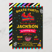 Schaatsen Krijtbord Confetti Verjaardagsfeestje Kaart (Voorkant / Achterkant)