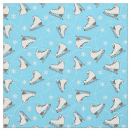Schaatsen kunstschaatser winter blauw patroon stof