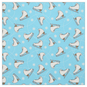 Schaatsen kunstschaatser winter blauw patroon stof