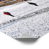 Schaatsen langs de windmolens in de winter poster (Hoek)