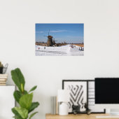 Schaatsen langs de windmolens in de winter poster (Thuiskantoor)