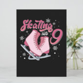 Schaatsen Meisje 9 jaar oud verjaardag 9 jaar Kaart (Staand voorkant)