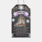 Schaatsen Meisje Verjaardag Dank u Cadeaulabel (Voorkant)