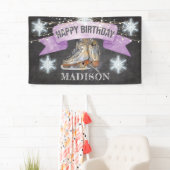 Schaatsen Meisje Verjaardag Gepersonaliseerd Spandoek (Insitu)