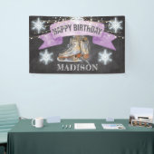 Schaatsen Meisje Verjaardag Gepersonaliseerd Spandoek (Beurs)