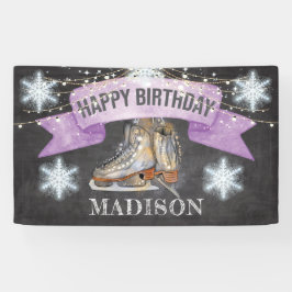 Schaatsen Meisje Verjaardag Gepersonaliseerd Spandoek