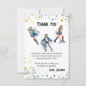Schaatsen Meisjes Winter Verjaardagsfeest Bedankkaart (Voorkant)
