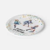 Schaatsen Meisjes Winter Verjaardagsfeest Papieren Bordje (Gekanteld)