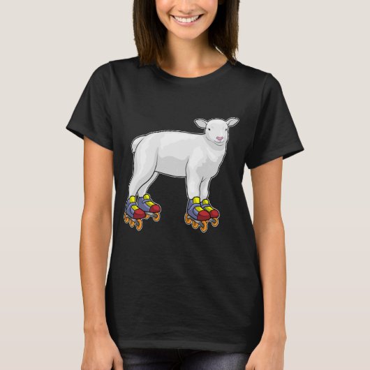 Schaatsen met inline schaatsen van lammeren t-shirt (Voorkant)