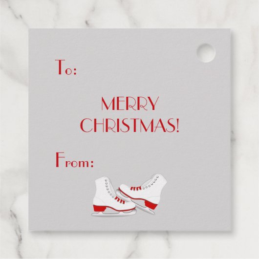 Schaatsen met kerstcadeaus met cadeau Cadeau Label (Achterkant)