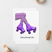 Schaatsen met paarse voetjes met briefkaart (Voorkant / Achterkant in situ)