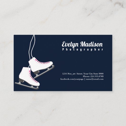 schaatsen met stijl in witte h768 visitekaartje (Achterkant)