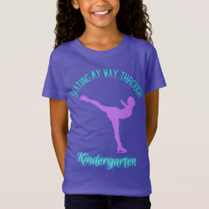 Schaatsen mijn weg door de kleuterschool Paarse Bl T-shirt